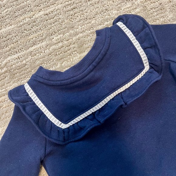 Janie and Jack Ruffle Fleece Sweatshirt 6-12 Months - Picture 4 of 5